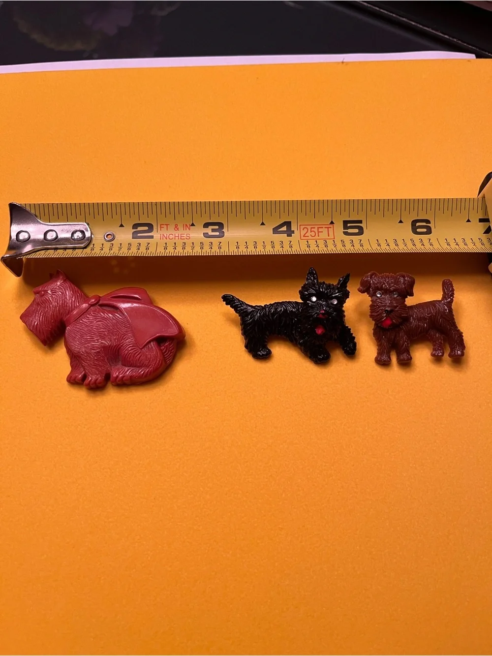 Three Terrier Celluloid and Bakelite Pins (1930-1950)